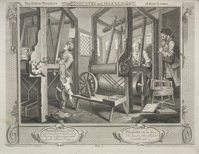 Industrie et Oisiveté : Les Apprentis Compagnons à leurs Métiers - William Hogarth