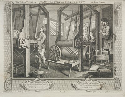 Industrie et oisiveté : Les apprentis compagnons à leurs métiers, 1747 - William Hogarth