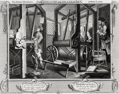 Industry and Idleness, Les compagnons apprentis à leurs métiers, planche 1 - William Hogarth