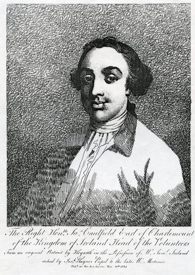 James Caulfield, 1er Comte de Charlemont, gravé par Joseph Haynes, 1782 - William Hogarth
