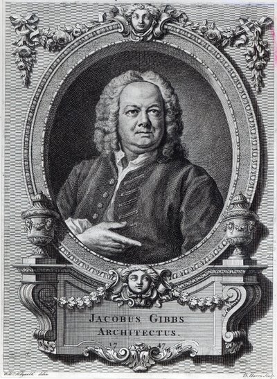 James Gibbs, gravé par Bernard Baron, 1747 - William Hogarth