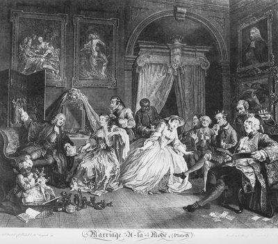 Le Mariage à la Mode, Planche 4, (La levée de la comtesse) - William Hogarth