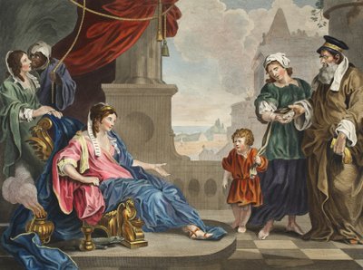 Moïse amené à la fille de Pharaon, illustration de 