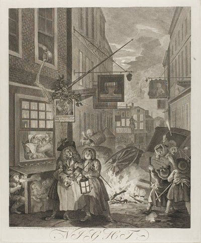 Nuit, planche quatre de Les Quatre Moments de la Journée - William Hogarth
