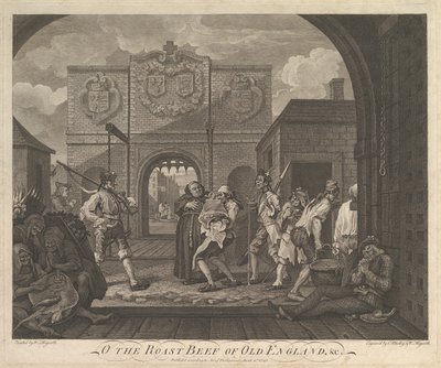 O le rôti de bœuf de la vieille Angleterre-La porte de Calais, 6 mars 1749 - William Hogarth