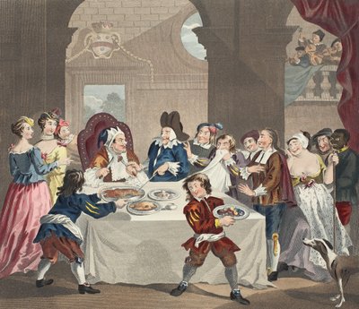 Sancho au festin affamé par son médecin, illustration de 