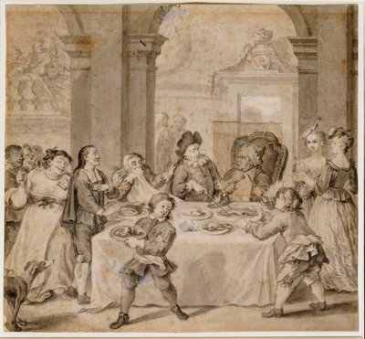 Sancho au festin magnifique, de "Don Quichotte" par Miguel de Cervantes - William Hogarth