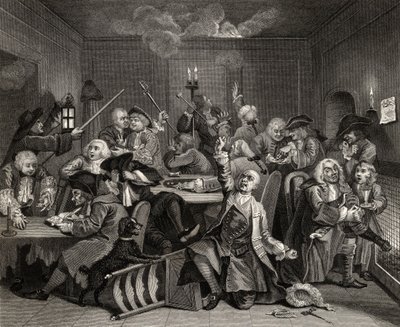 Scène dans une maison de jeu, planche VI de 