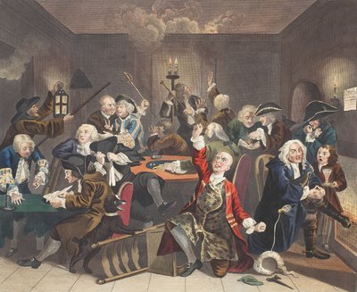 Scène dans une maison de jeu, planche VI de 