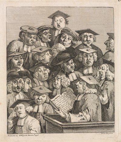 Érudits à une conférence - William Hogarth