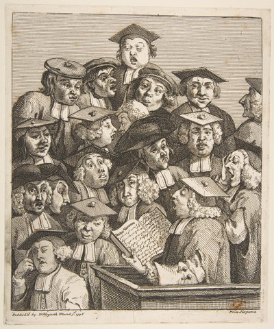 Érudits à une conférence - William Hogarth