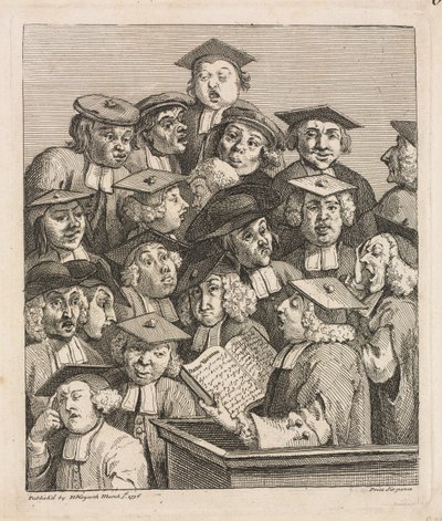 Érudits à une conférence - William Hogarth