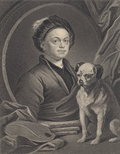 Autoportrait, gravé par J. Mollison - William Hogarth