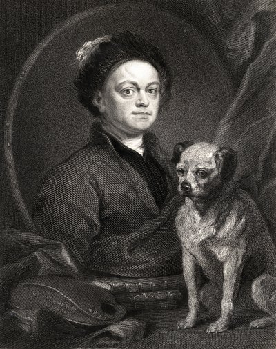 Autoportrait, de la Galerie des Portraits, publié en 1833 - William Hogarth