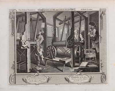 Les Apprentis compagnons à leurs métiers. Série Industrie et Oisiveté - William Hogarth