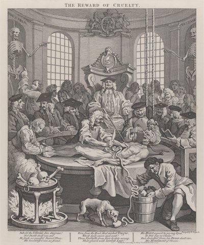La quatrième étape de la cruauté : la récompense de la cruauté - William Hogarth