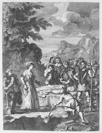 Les funérailles de Chrysostome et Marcella se justifiant - William Hogarth