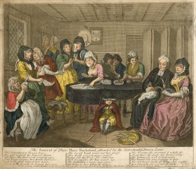 Les funérailles de la pauvre Mary Hackabout, assistées par la confrérie de Drury Lane - William Hogarth