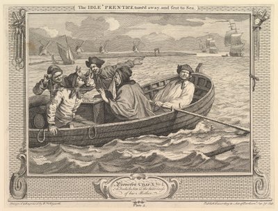 Le Paresseux renvoyé et envoyé en mer : Industrie et oisiveté, planche 5, 30 septembre 1747 - William Hogarth