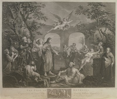 La piscine de Bethesda, gravée par J.M. Delatre et Simon Francis Ravenet, publiée par John Boydell, 1772 - William Hogarth