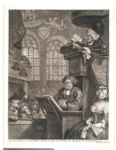 La congrégation endormie - William Hogarth