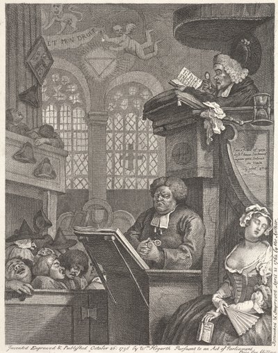 La Congrégation endormie - William Hogarth