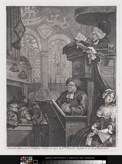 La congrégation endormie - William Hogarth