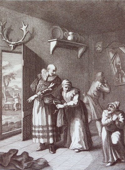 Le curé et le barbier se déguisent pour emmener Don Quichotte - William Hogarth