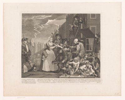 Tom Rakewell sauvé de son arrestation par Sarah Young - William Hogarth