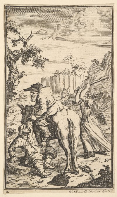 Trulla attaquant Hudibras Dix-sept petites illustrations pour Hudibras de Samuel Butler..., 1721-26 - William Hogarth