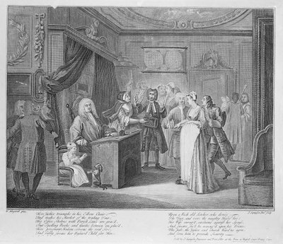 Femme jurant un enfant à un citoyen grave, c.1735 - William Hogarth