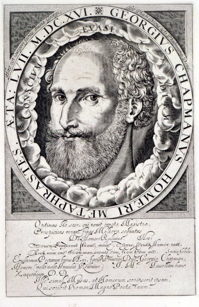 Portrait de George Chapman (c.1559-1634) c.1609-10 - William Hole