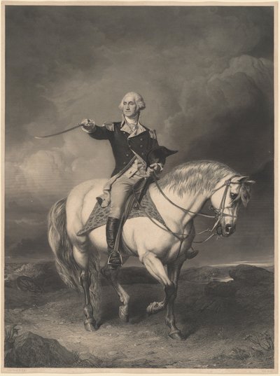 George Washington à cheval - William Holl II after John Faed