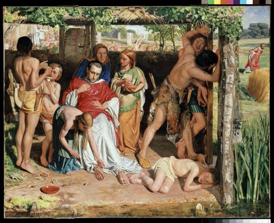 Une famille britannique convertie abritant un missionnaire chrétien de la persécution des druides, 1850 - William Holman Hunt