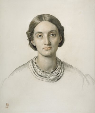 Fanny Holman Hunt (craie rouge et noire) - William Holman Hunt