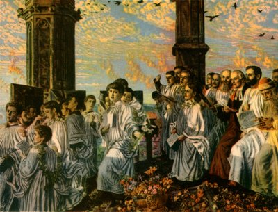 May Morning on Magdalen Tower, 1888-1890, 1942 - William Holman Hunt