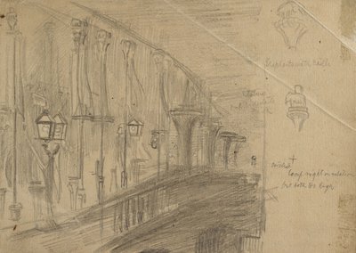 Recto : Étude du pont de Londres pour 