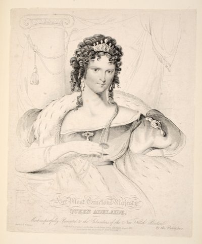 Sa Très Gracieuse Majesté la Reine Adélaïde, présentée avec le plus grand respect aux abonnés du New North Briton, publié en 1830 - William Home Lizars