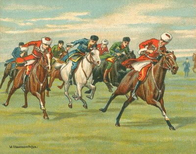 Courses historiques et modernes, courses de chevaux cosaques - William Hounsom Byles
