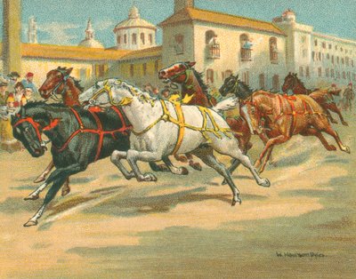 Courses historiques et modernes, courses de chevaux sans cavalier en Italie - William Hounsom Byles
