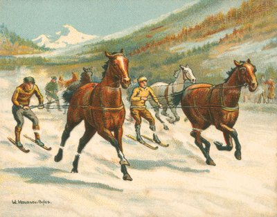 Courses historiques et modernes, ski-joëring - William Hounsom Byles