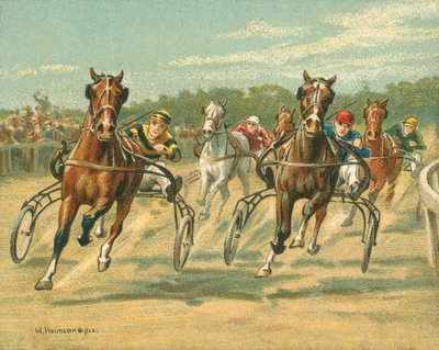 Courses historiques et modernes, courses de trot et de pas (chromolithographie) - William Hounsom Byles