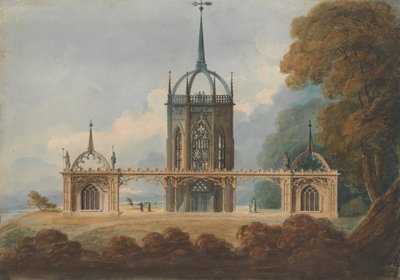 Conception pour une Belle Vue gothique, vers 1800 - William Hurst Ashpitel