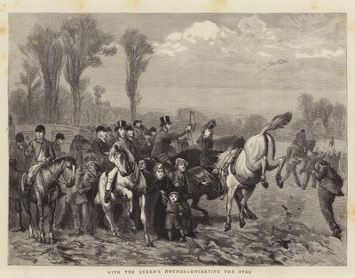 Avec les chiens de la reine, déchargement du cerf - William III Bromley