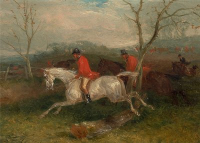Chasse au renard : Arrivée à une clôture (Plein cri) - William J. Shayer