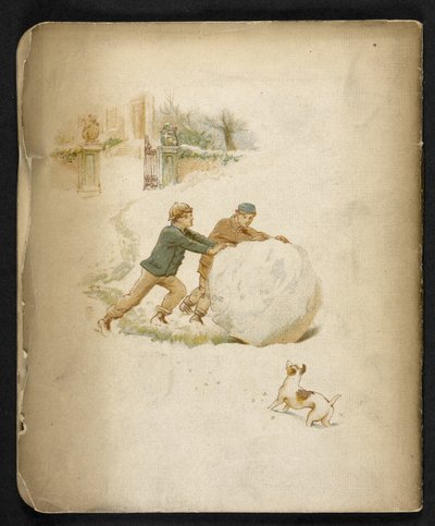 Enfants et une boule de neige. Le Train des Vacances: une chanson de 