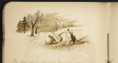 Enfants et un bonhomme de neige. Le Train des Fêtes : une chanson de 