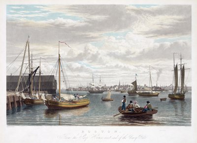 Boston, depuis le Ship House, extrémité ouest du chantier naval, vers 1833 - William James Bennett