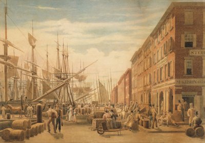 Vue de South Street, depuis Maiden Lane, New York - William James Bennett