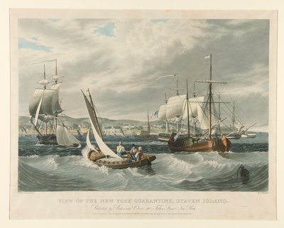Vue de la quarantaine de New York, Staten Island - William James Bennett